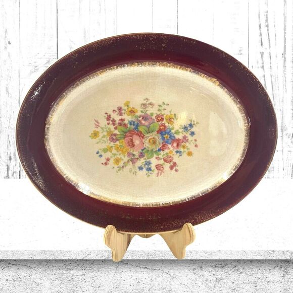 Vintage MCM Century Aristocrat 23K Gold Trimmed Serving Platter by Salem USA - Picture 1 of 12